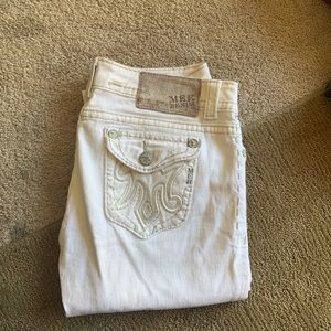MEK white denim jeans